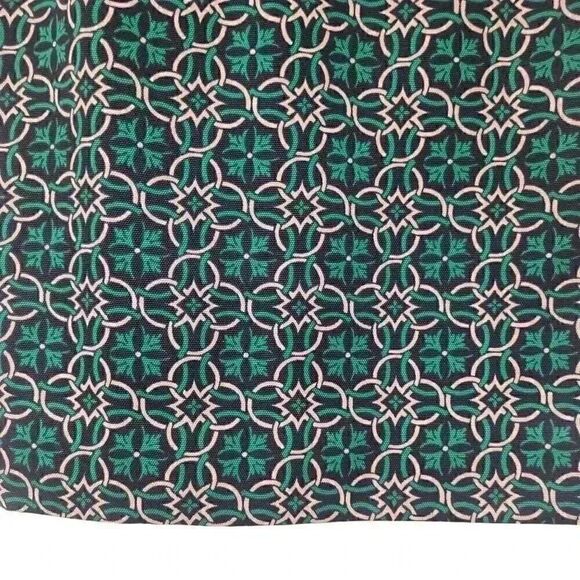 J. Crew Women's Green & Pale Pink Polyester Geometric No 2 Print Pencil Straight - Picture 7 of 10